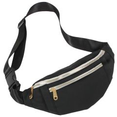 Belt Bag with Contrast Zipper - Black and White