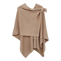 Ruana with Shoulder Strap - Taupe