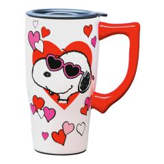 Ceramic Travel Mug - Snoopy Hearts