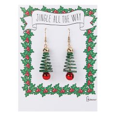 Spiral Jingle Bell Tree Earrings