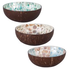 Coconut Shell Decorative Bowl with Capiz Shells