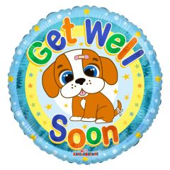 Get Well Puppy Foil Balloon - Bagged