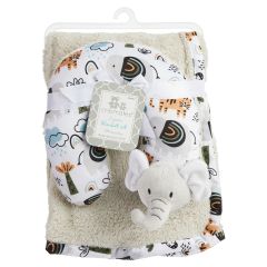 Baby Blanket & Neck Support Pillow - Jungle Animals