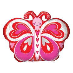 Love Butterfly with Hearts Foil Balloon