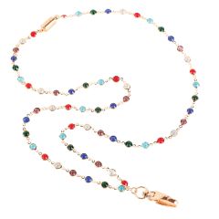 Breakaway Beaded ID Necklace - Chloe - Multi-Colored Stones