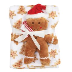 2-Piece Blanket and Plush Doll - Gingerbread Man