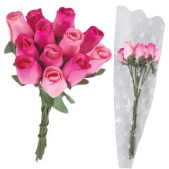 Wood Rose Bouquet - Pink