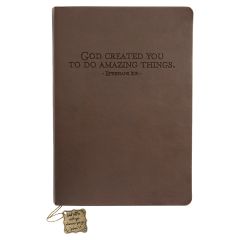 Brown Dangle Journal - God Created You to Do Amazing Things