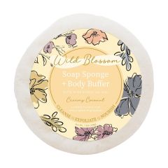 Wild Blossom Soap Sponge and Body Buffer - Creamy Coconut