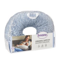 Boppy Original Support Nursing Pillow - Blue Herringbone