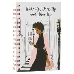 African American Expressions - Wake up Dress up and Show up Spiral Journal