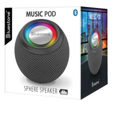 Bluetooth Music Pod Color-Changing Sphere Speaker - Black