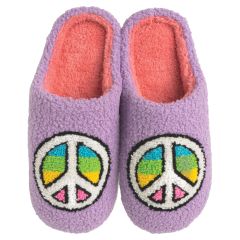 LOL Fuzzy Slipper Slides - Peace Out - Small