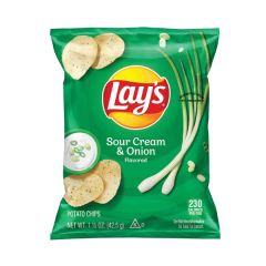 Lay's Sour Cream and Onion Potato Chips - Large Single Serving Size