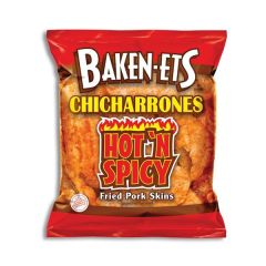 Baken-Ets Chicharrones Hot 'N Spicy Fried Pork Rinds - Large Single Serving Size
