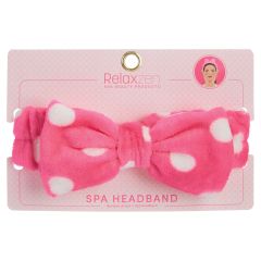 Plush Spa Headband - Pink Polka Dot