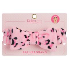 Plush Spa Headband - Pink Leopard