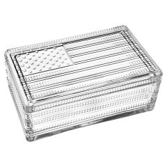 Fine Crystal American Flag Covered Box