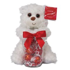 Valentine Kelliloons - White Bear with Mason Jar of Truffles