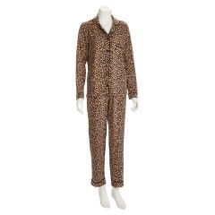 Women's Poly Suede Pajama Set - Animal Print
