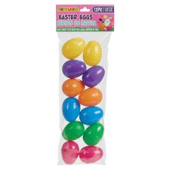 Bright Plastic Fillable Easter Eggs - 12 Count Bag