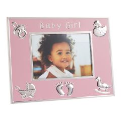 Embossed Metal Picture Frame - Baby Girl