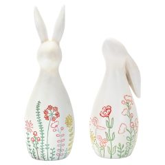 Floral Bunny Figures