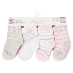 8-Pair Super Soft Baby Socks - Girl