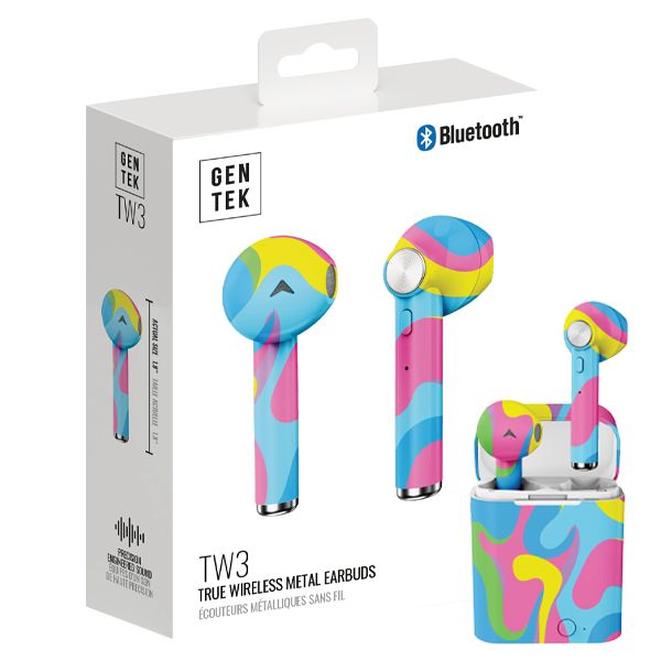 Wholesale Gen Tek TW3 Bluetooth Earbuds - Rainbow Camo | Kelli's Gift Suppliers