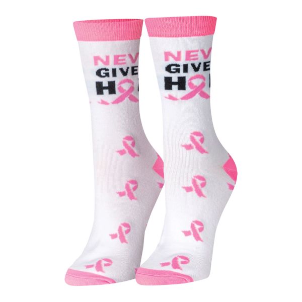 Wholesale Pink Ribbon Socks - Never Give Up Hope | Kelli's Gift Shop ...