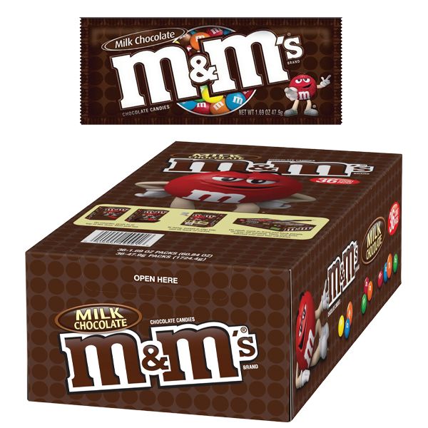 Wholesale M&M's Milk Chocolate Candies - 36ct Display Box