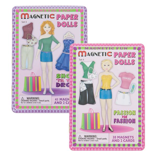 Lee Publications Magnetic Fun Paper Doll Tins Passion for Fashion & Shop Til You Drop Gift Set Bundle with Exclusive Mattys Toy Stop Storage Bag 2 Pack 
