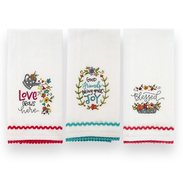 Wholesale Floral Embroidered Kitchen Towels | Kelli's Gift Shop Suppliers