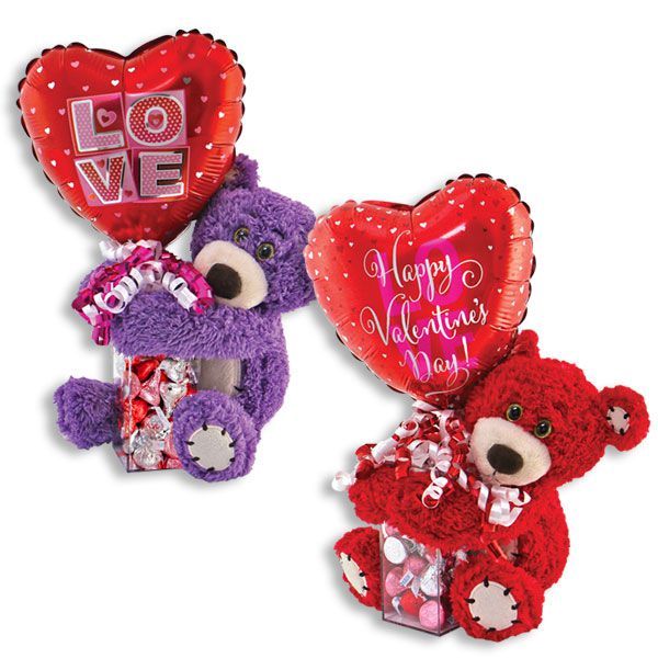 Valentines day gifts set Plush Bear with Pink bows and a Gift bag Mug 