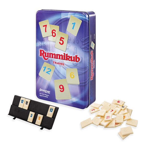 Rummikub Board Game in Retro Tin by Pressman Toys - Classic, Travel