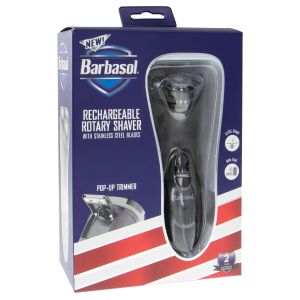 Barbasol Rechargeable Rotary Shaver with Pop-Up Trimmer