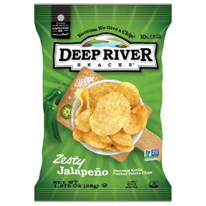 Deep River Zesty Jalapeno Kettle Cooked Potato Chips - Large Single Serving Size
