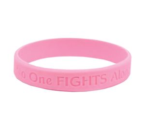 Pink Silicone Wristband - No One Fights Alone