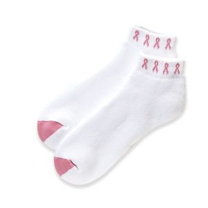 Pink Ribbon Ankle Socks