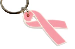 Flexible Pink Ribbon Keychain