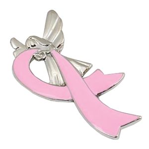 Angel Pink Ribbon Lapel Pin