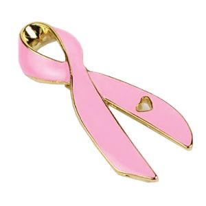 Enamel Pink Ribbon Lapel Pin