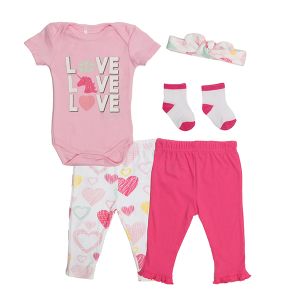 5-Piece Baby Set - Love - Pink