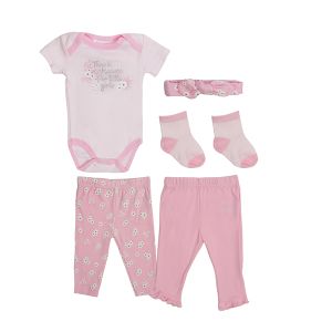 5-Piece Baby Set - Thank Heaven For Little Girls - Pink