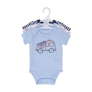 3-Pack Baby Body Suit Set - Fire Truck