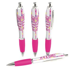 4-Sided Ballpoint Pen with Pink Grip - It's A Girl