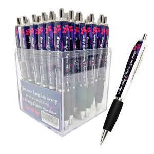 4-Sided Ballpoint Pen With Black Grip - Strong