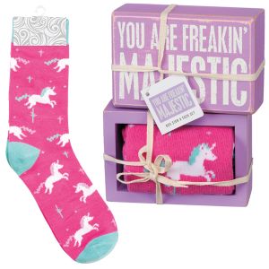 Box Sign and Sock Set - You Are Freakin' Majestic