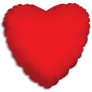 Solid Color Red Heart Foil Balloon - Bagged