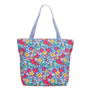 Floral Print Tote Bag - Blue 1